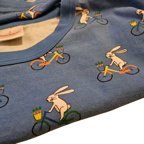 Hanna Andersson Womens M Bicycle Rabbits PJ Set - Picture 7 of 7